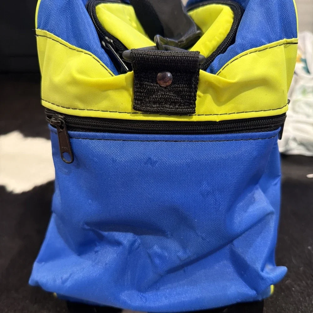 Vintage Mickey Bowl Mouse Brunswick Bowling Bag Blue Yellow Neon‎ 90s USA RARE